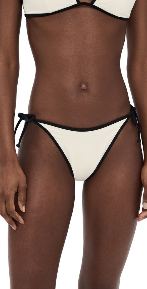 Cleo Bikini Bottoms Egret/Black
