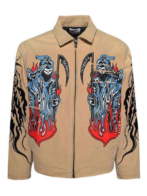 Reaper-print work jacket - Neutrals