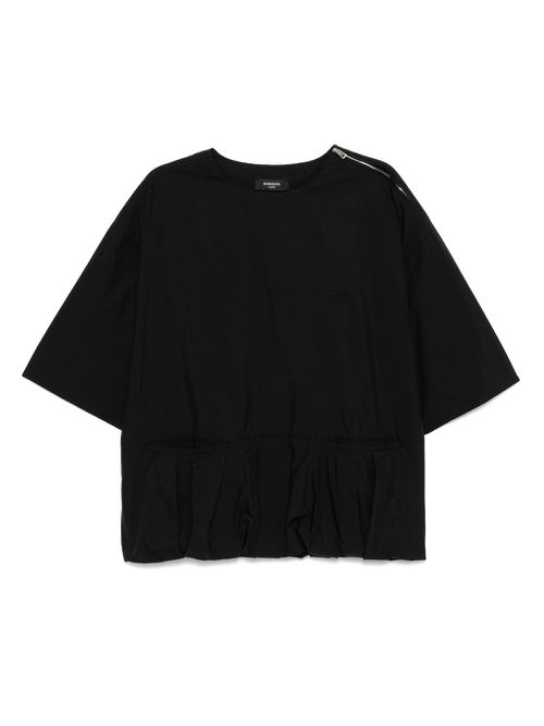 Balloon pleats T-shirt - Black