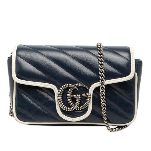 Pre-owned Super Mini GG Marmont Matelasse Leather Torchon Flap Crossbody Ladies V9A82KRBNPP0YAA7