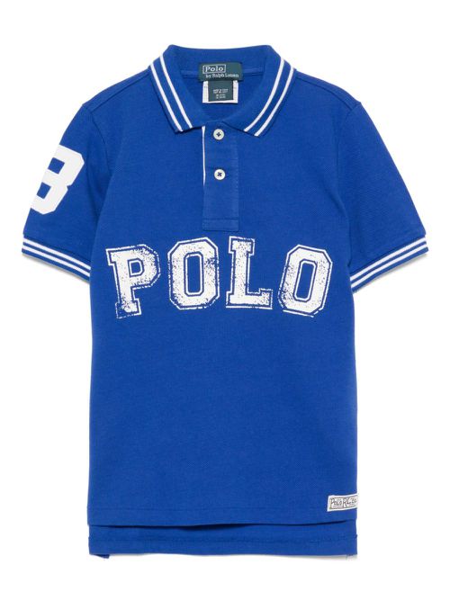 Logo print polo shirt - Blue