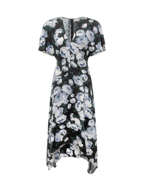 Asymmetrical Midi Floral Dress