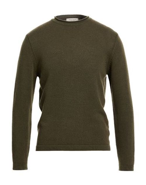 Man Sweater Military green Size M Merino Wool