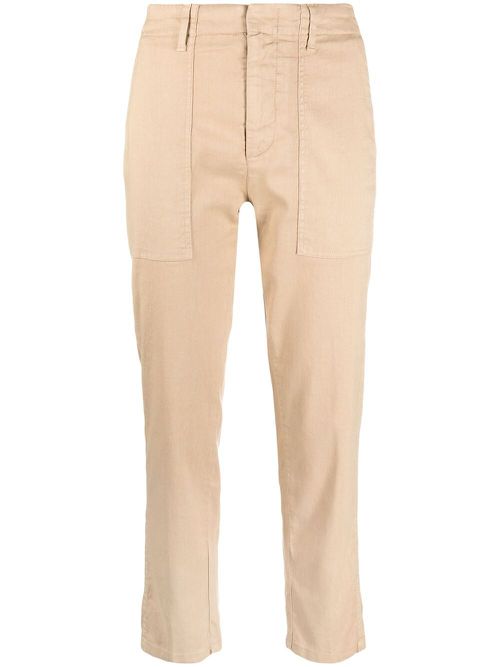 Cropped straight-leg trousers - Neutrals