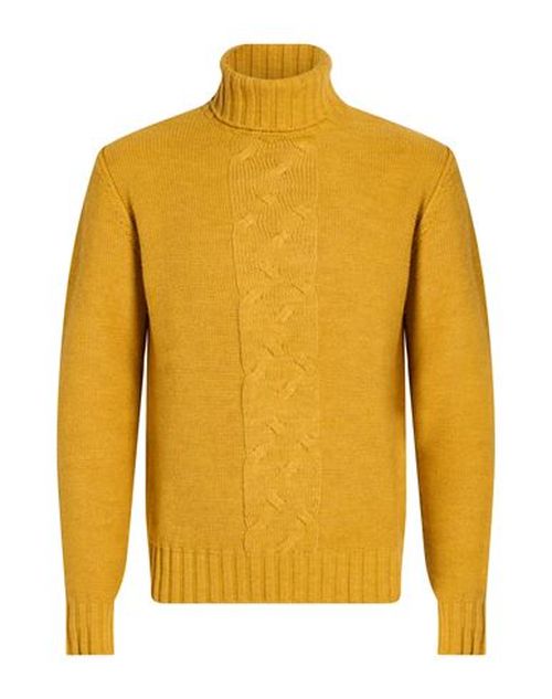 Man Turtleneck Mustard Size 40 Acrylic, Wool, Viscose, Alpaca wool