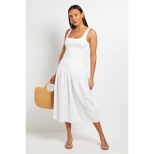 Debenhams Dropped Waist Broderie Skirt In White