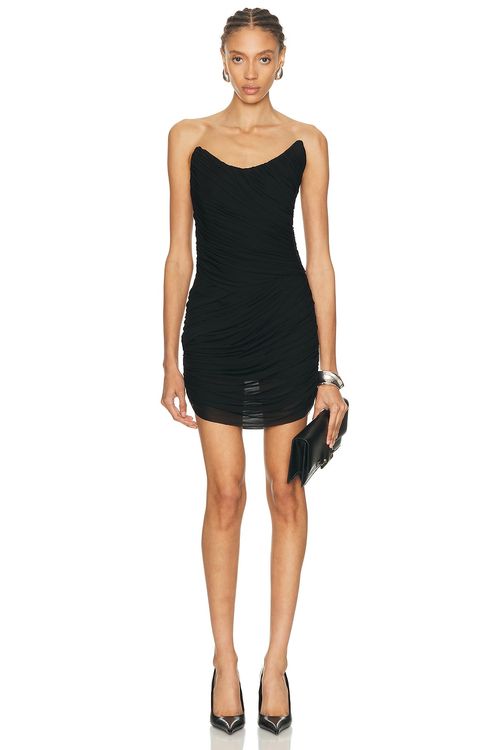 Mugler Strapless Mini Dress in Black - Black. 40 also