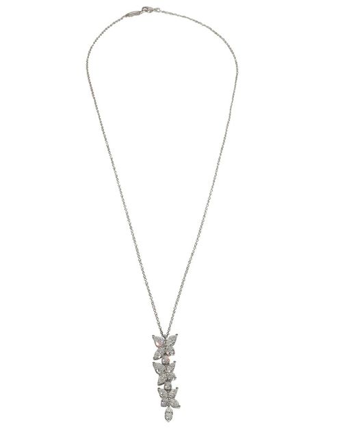 Victoria Mixed Cluster Drop Platinum 2.12 Ct. Tw. Diamond Pendant (Authentic Pre-Loved)