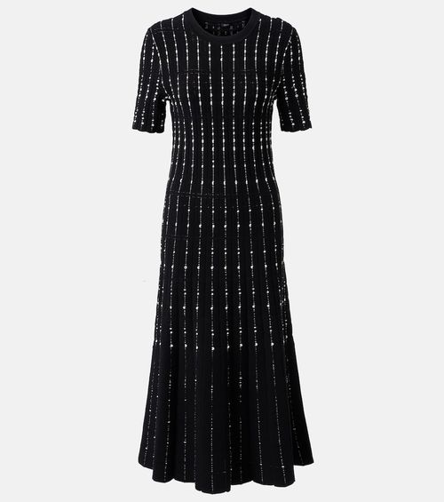 Ribbed-knit cotton-blend midi dress