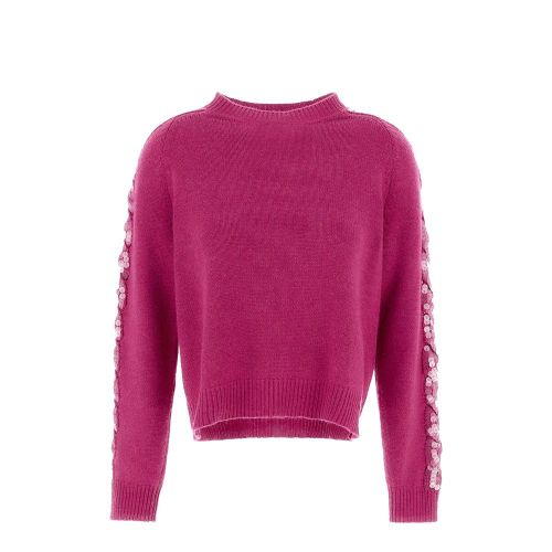 Beaded Cashmere Sweater — Pink