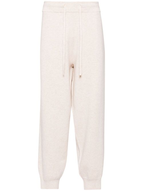 Cashmere knit tapered trousers - Neutrals