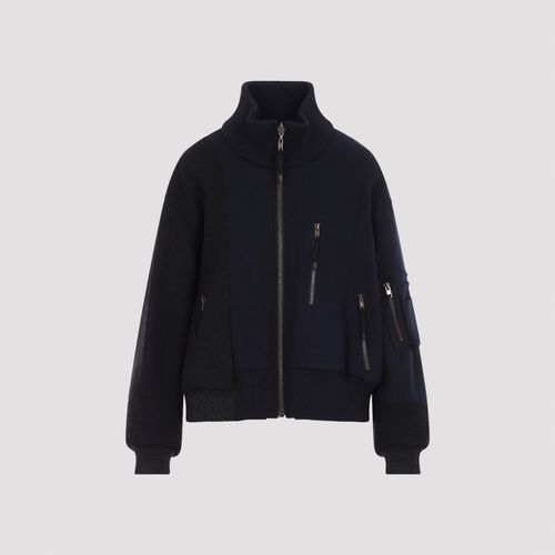 Spliced Wool Bomber Jacket