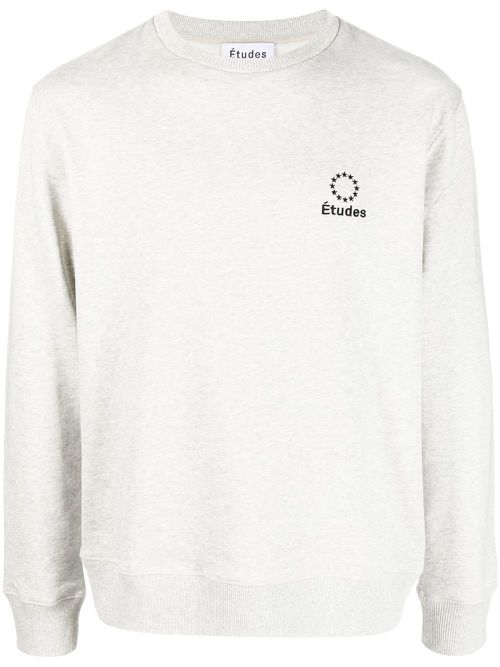 Embroidered-logo sweatshirt - Grey