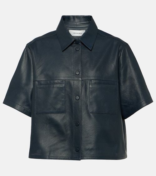 Oversized leather shirt
