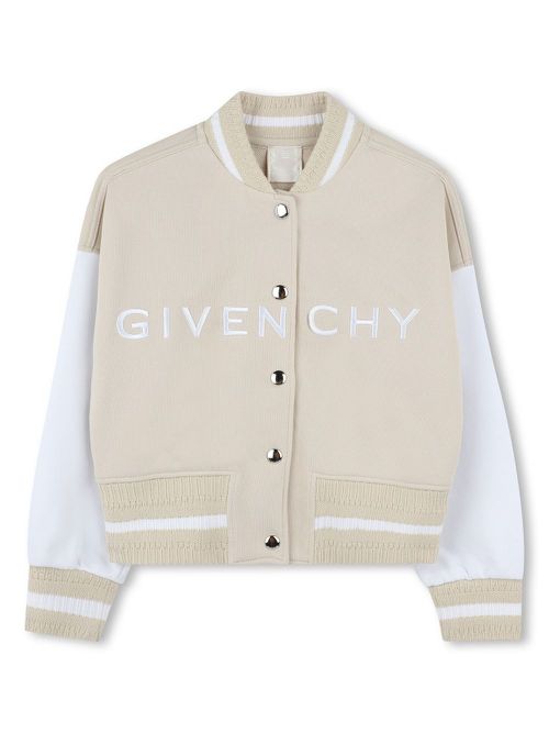 Logo-embroidered bomber jacket - Neutrals