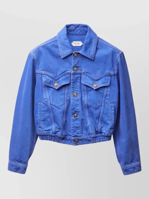 Versace - cropped jacket buttoned cuffs chest pocket
