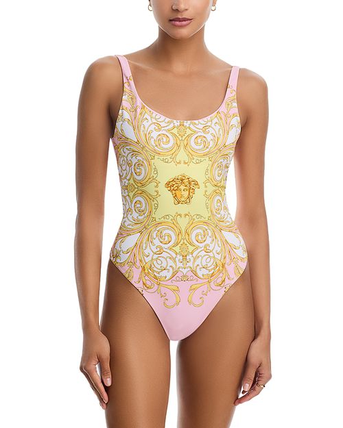 Printed Scoop Neck One Piece Swimsuit