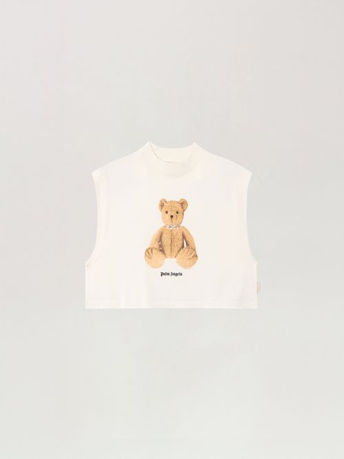 Bear Boxy Tank Top Woman  Off White Brown
