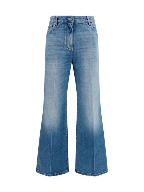 Straight-Leg Denim Jeans — Blue
