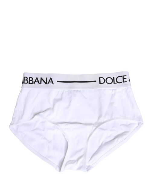 Logo-Waistband Nylon Briefs — White