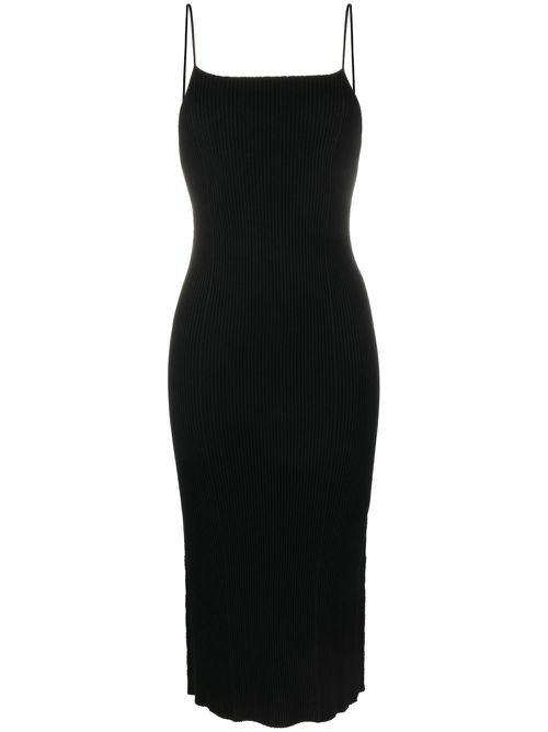 Ribbed-knit low-back dress - Black