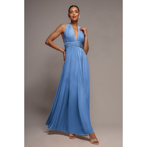 Goddiva Multiway Tie-Up Maxi Dress - Powder Blue