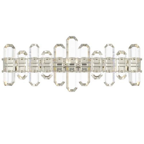 Bolton 3-Light 26" Bathroom Vanity Light in Polished Nickel with Faceted Crystal Elements Crysta
