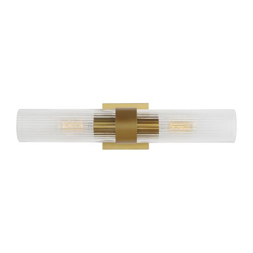 Visual Comfort Studio Geneva 2-Light Bathroom Vanity Light in Burnished Brass by Chapman & Myer