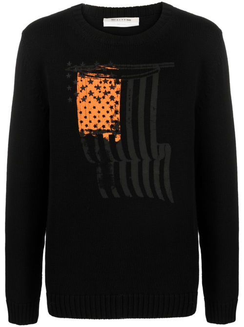 Graphic-print jumper - Black