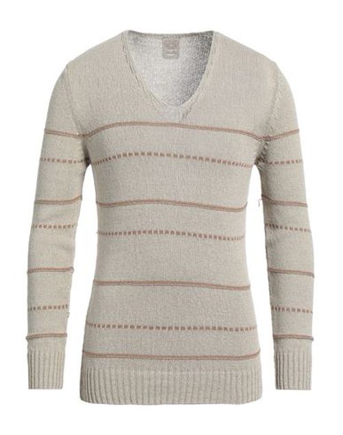 H953 Man Sweater Light brown Size 40 Bamboo, Linen, Hemp
