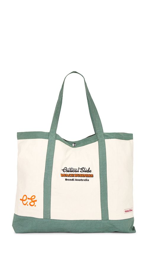 Critical Slide Business Beach Bag in Olive. a
