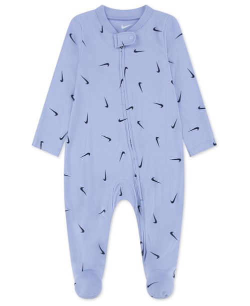 Baby Boys' and Girls' Printed Viscose Footed Coverall - Blue