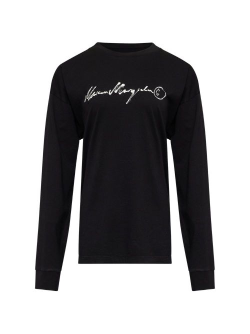 Logo-Embroidered Cotton T-shirt — Black