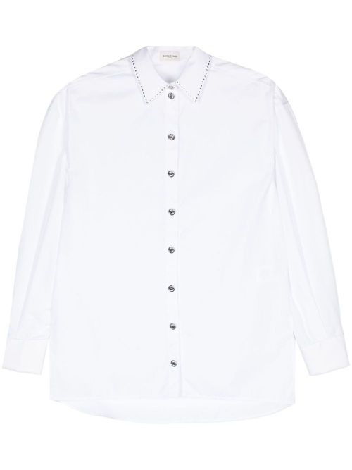 Studded cotton shirt - White
