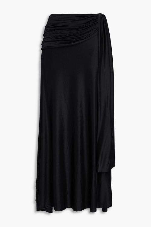 Draped stretch-jersey maxi skirt - Black - FR 34