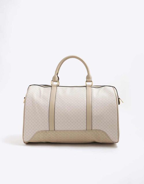 Monogram barrel holdall weekend bag in beige - light-Neutral