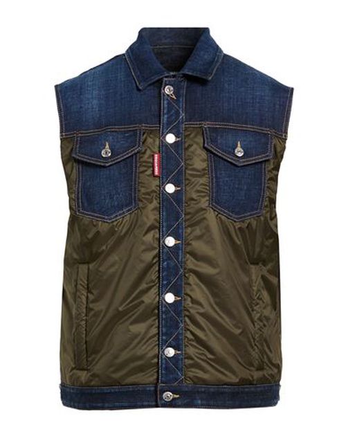 Man Vest Military green Size 36 Cotton, Elastane, Polyester
