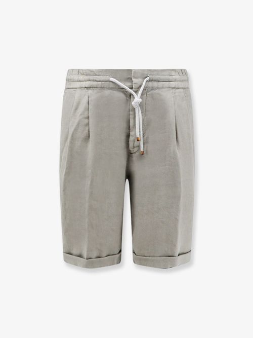 Linen Bermuda Shorts — Gray
