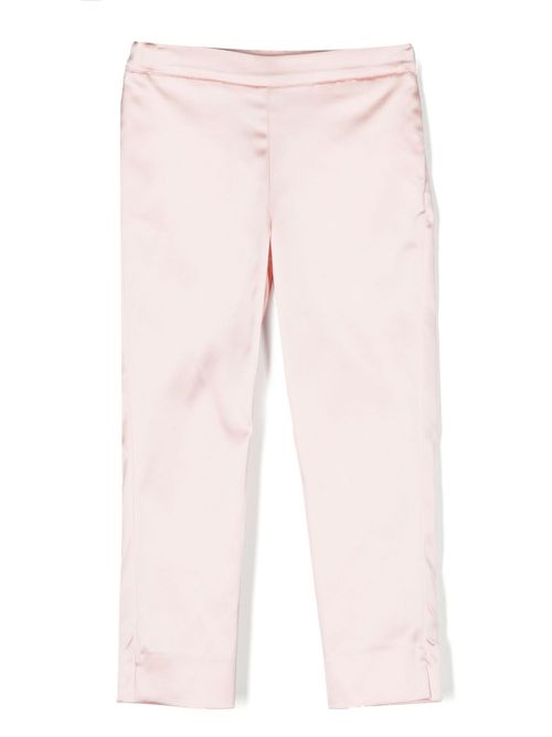 Side-stripe satin trousers - Pink