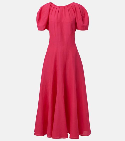 Balloon-sleeve maxi dress
