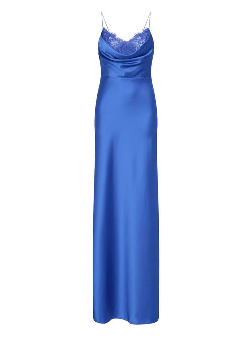 R VALLANCE REMI STRP LACE INSERT GOWN BLUE