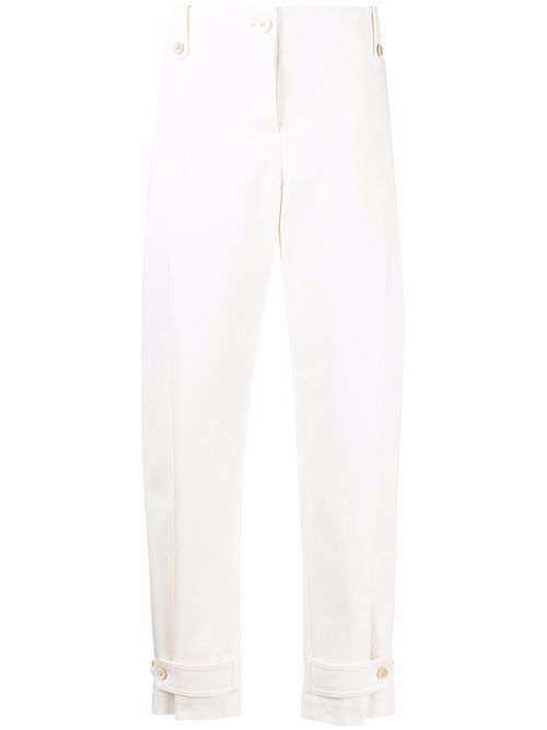 Military Cuff tailored trousers - White