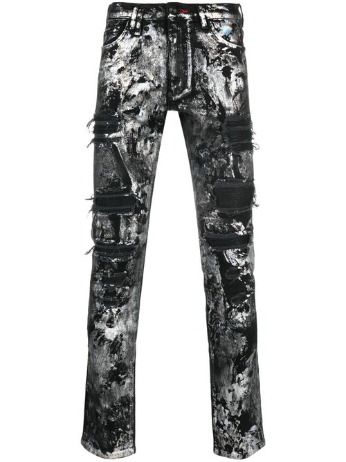 Rock Star hand-painted skinny jeans - Black