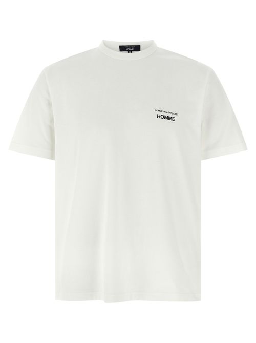 White Logo Print T-shirt