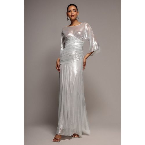 Goddiva Gravity Defying Naked Maxi Dress - Silver