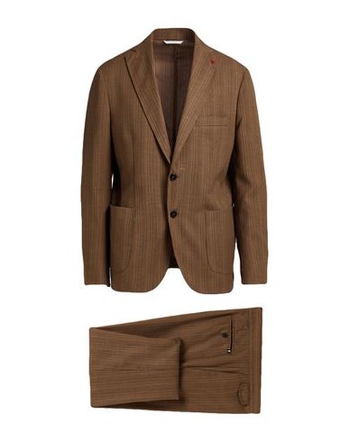 Man Suit Brown Size 36 Polyester, Viscose, Linen