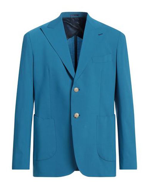 Man Blazer Azure Size 38 Virgin Wool, Elastane