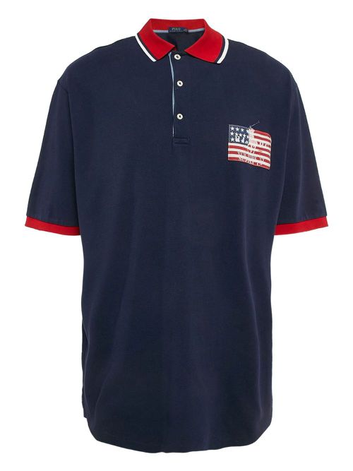 Pre-owned contrasting-collar polo shirt - Blue