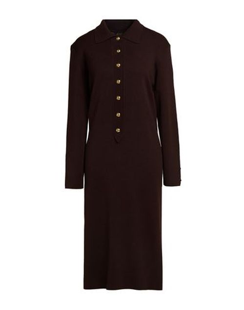 Woman Midi dress Dark brown Size S Virgin Wool