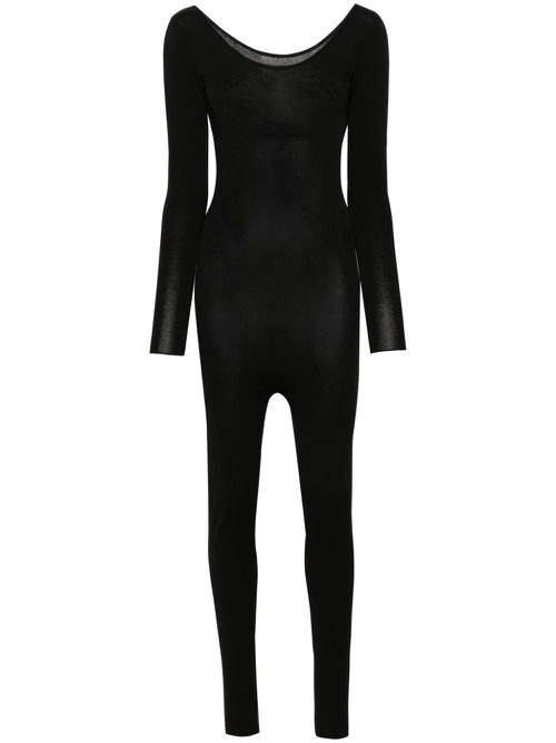 Fine-ribbed jumpsuit - Black